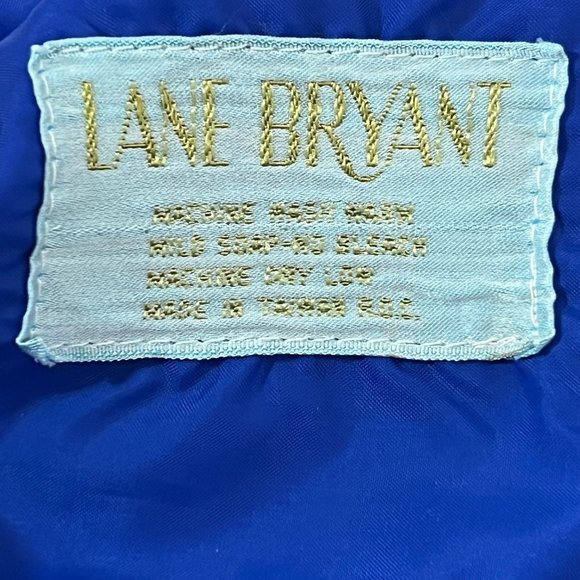 Vintage Lane Bryant‎ Windbreaker Jacket Adult L/XL Blue Rainbow 80s Retro - Picture 2 of 10